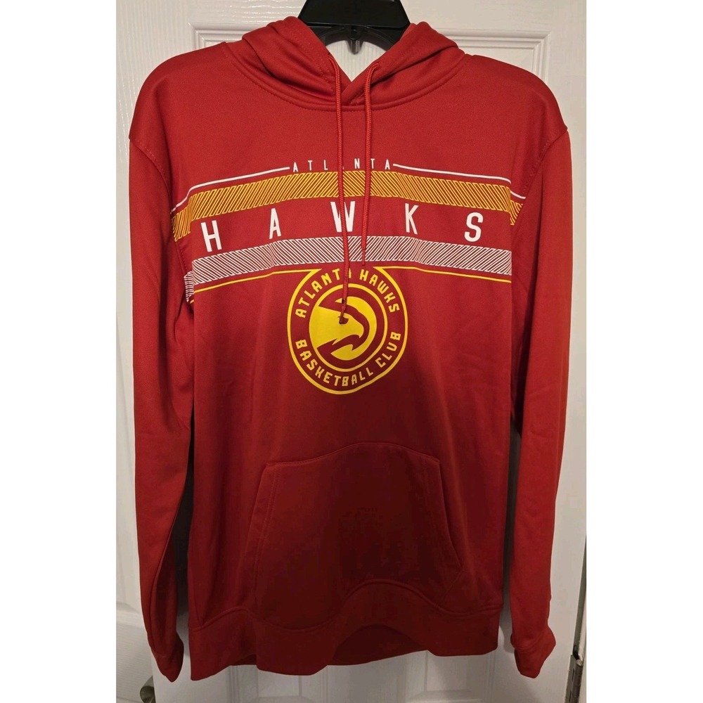 Atlanta Hawks Club NBA Red Hoodie Pullover Sweater Mens Medium NWT Stained
